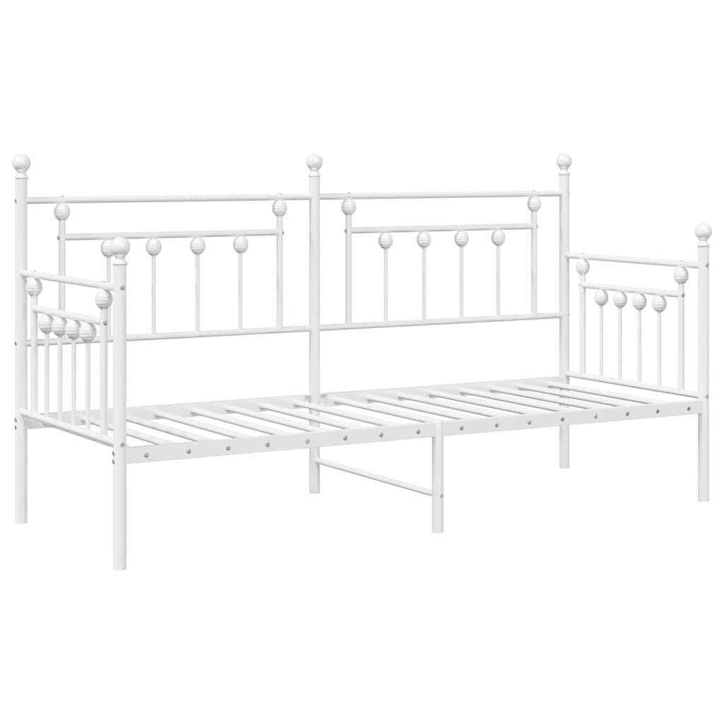vidaXL estructura de cama de día con cabecera blanco 75 x 190 cm acero