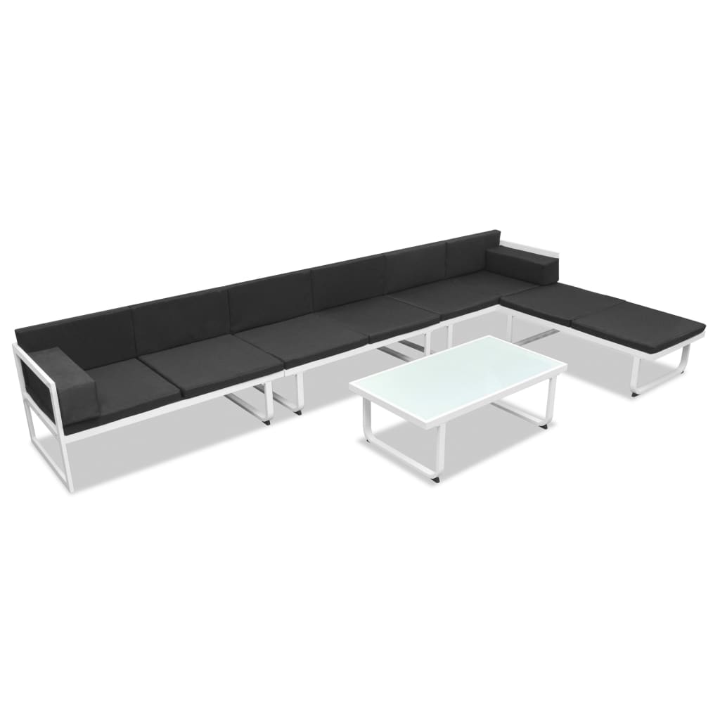 vidaXL set de muebles de jardín 5 piezas textilene aluminio negro