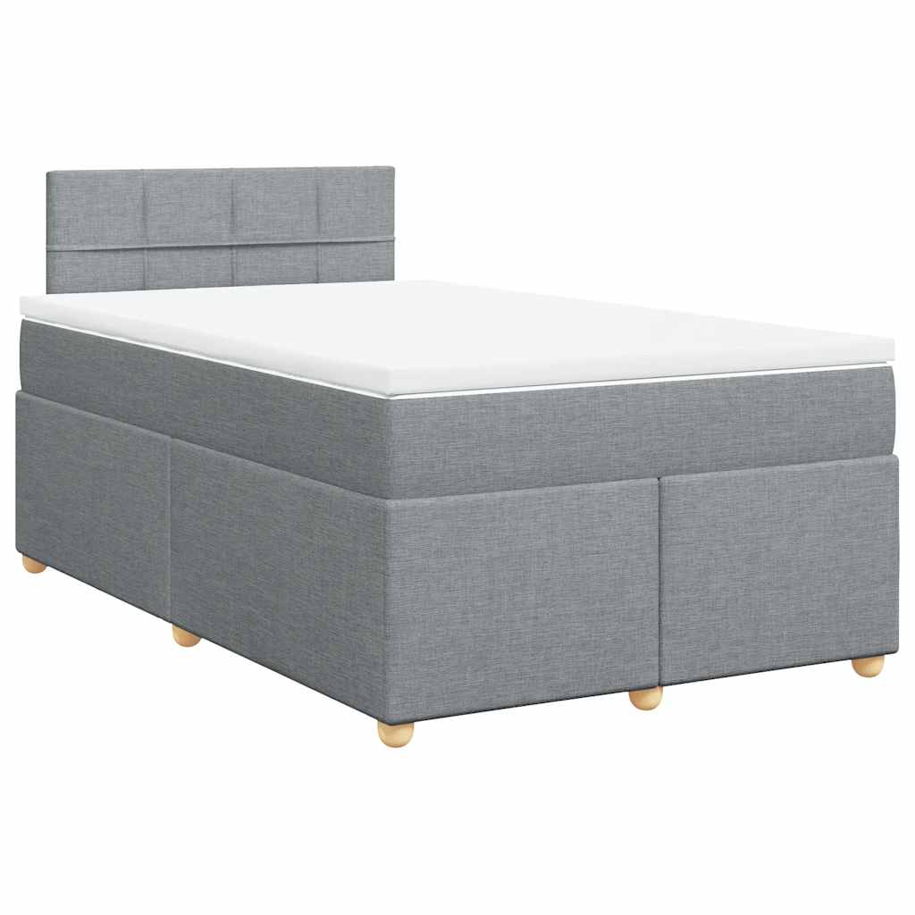 vidaXL cama box spring con colchón tela gris claro 120x190 cm