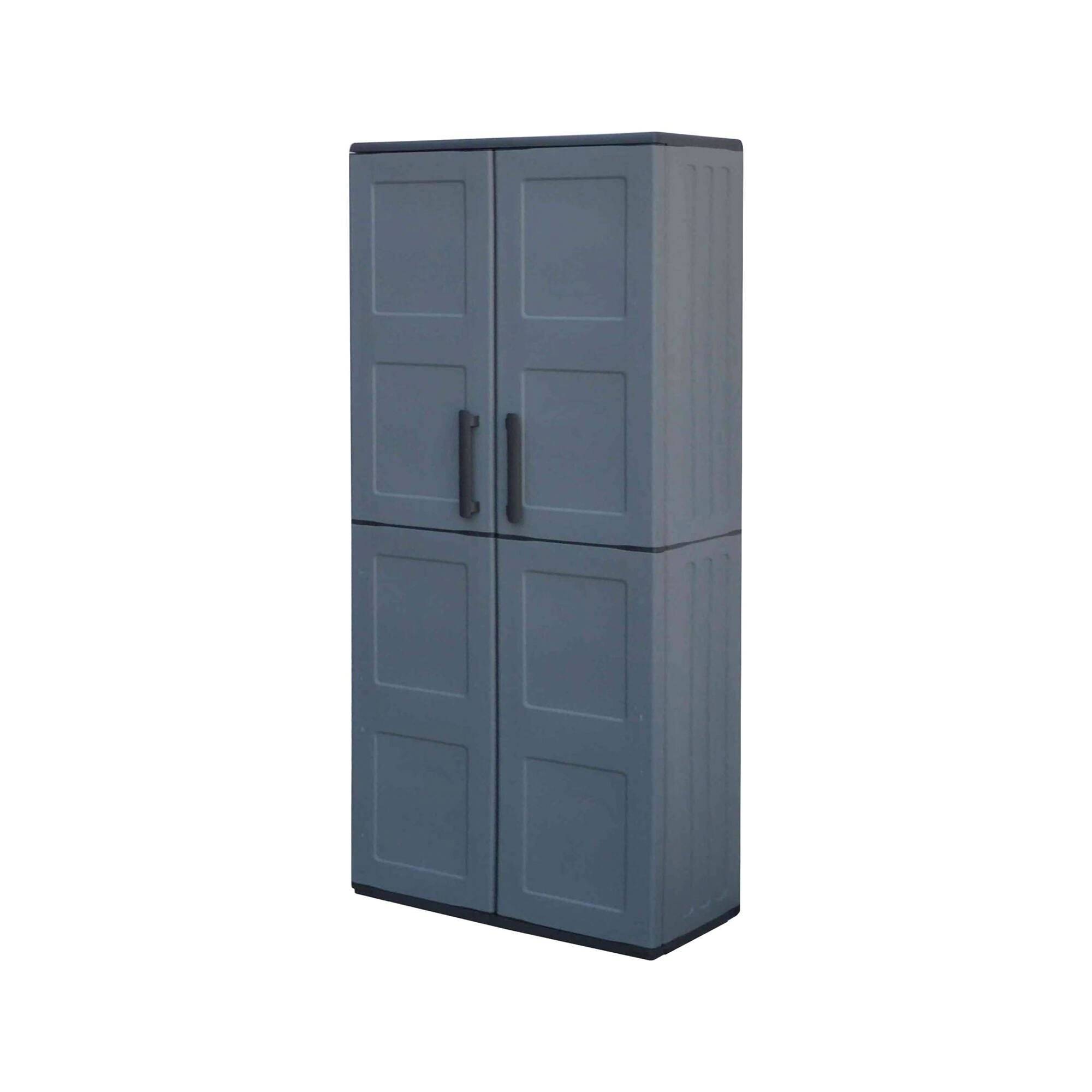 Armario exterior akina, 4 compartimentos, gris 68x37x163h cm