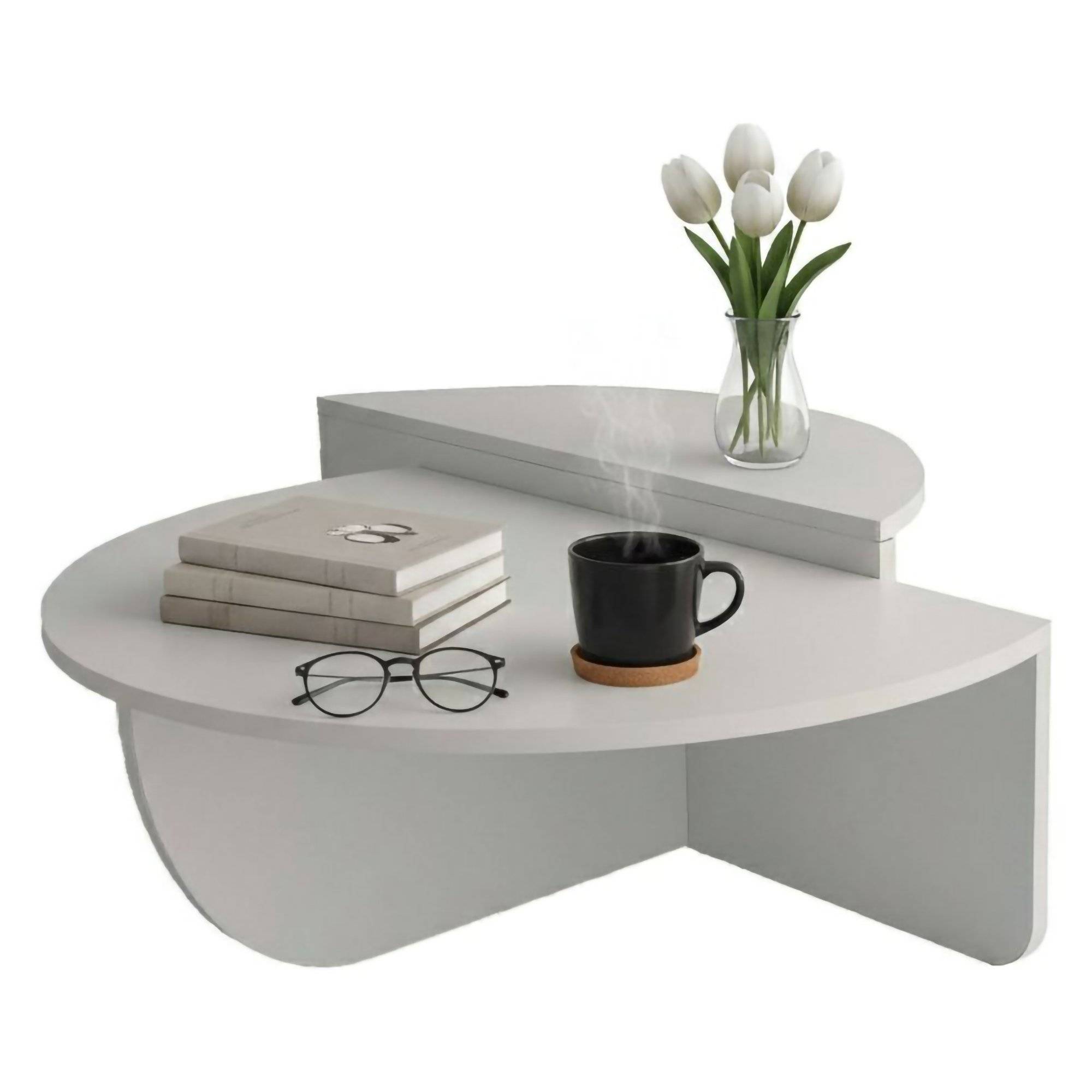Mesa de centro azim, tablero de madera nobilitada, blanco