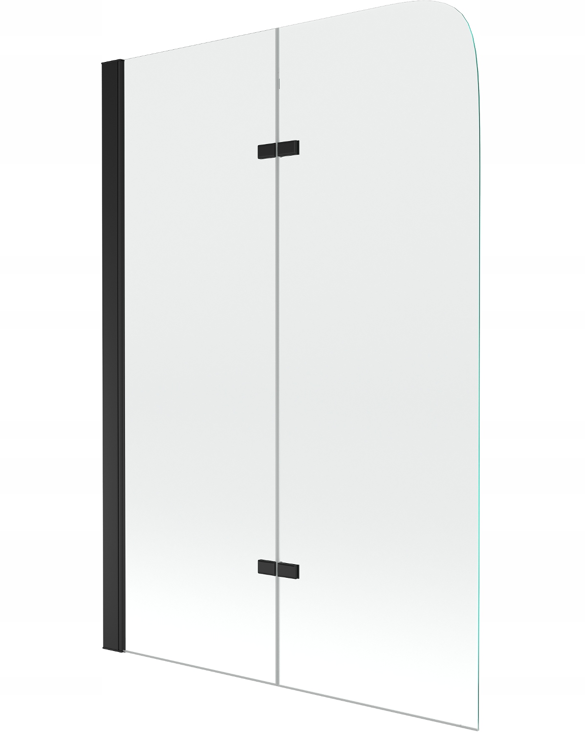Mampara de bañera 2 hojas vidrio transparente, 80x140 cm, perfil negro