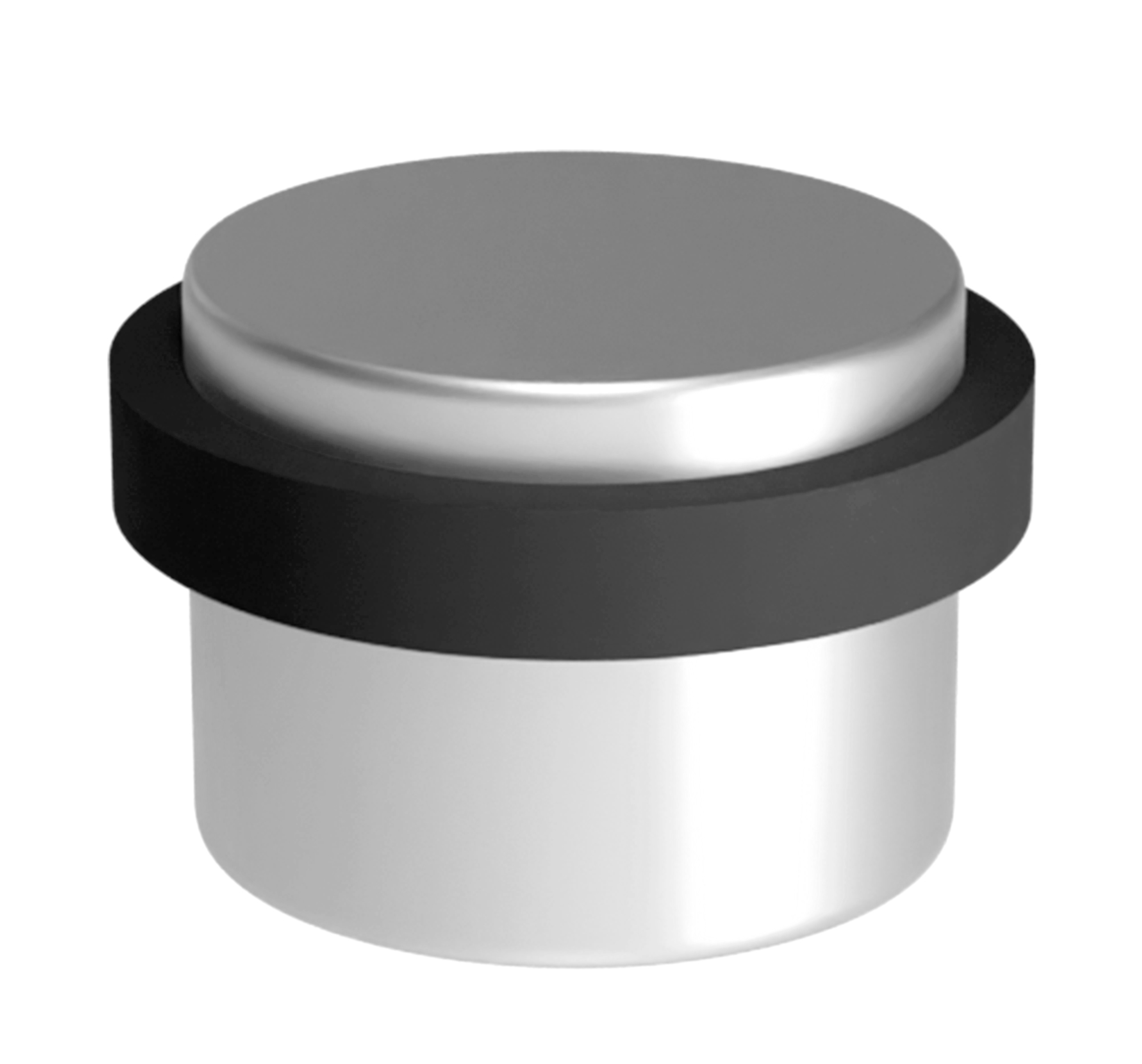 Tope de puerta en latón acabado níquel satinado fijación adhesiva 24x19mm