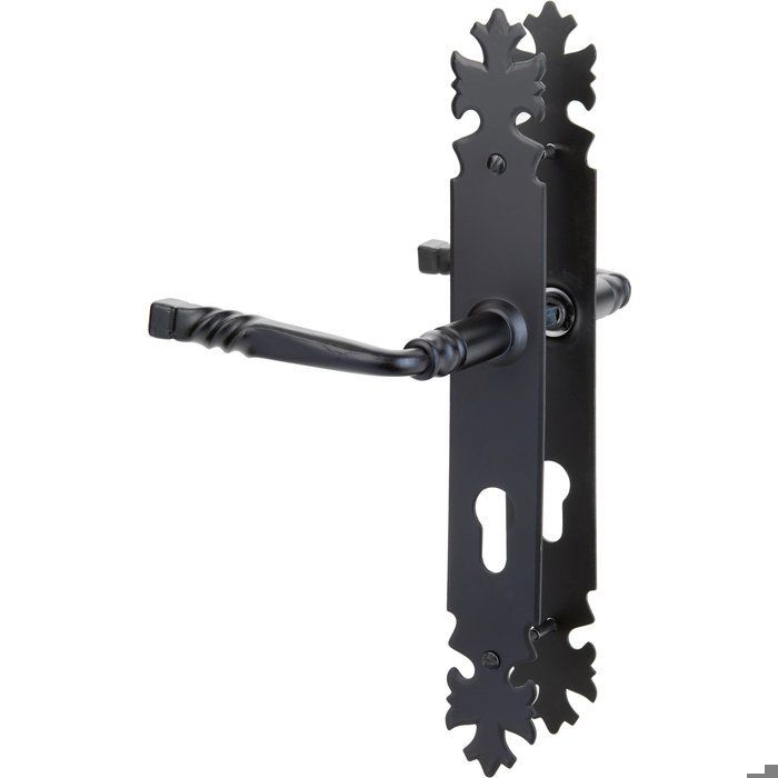 Tirador de puerta de entrada - loira - brionne - negro - llave i - 195 mm