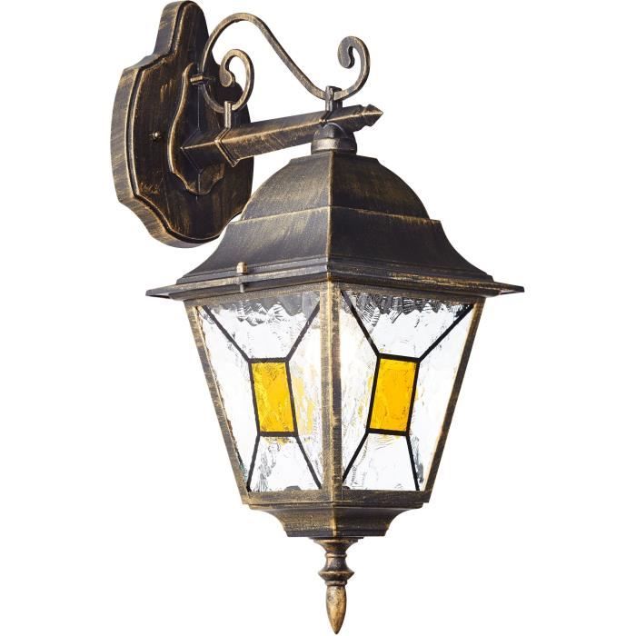 Aplique exterior descendente - brilliant - janel - metal/vidrio - negro - e