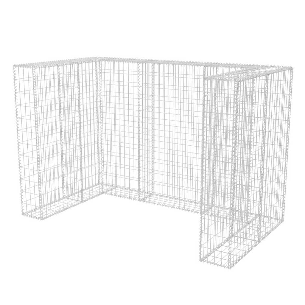 vidaXL gavión doble para cubo de basura acero 180x100x120 cm