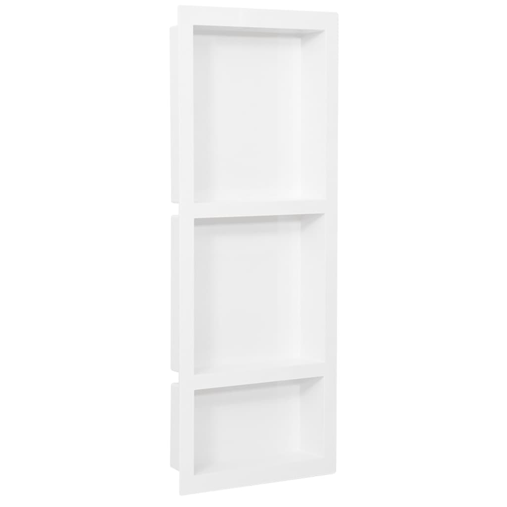 vidaXL hornacina de ducha 3 compartimentos blanco brillo 41x99x9 cm