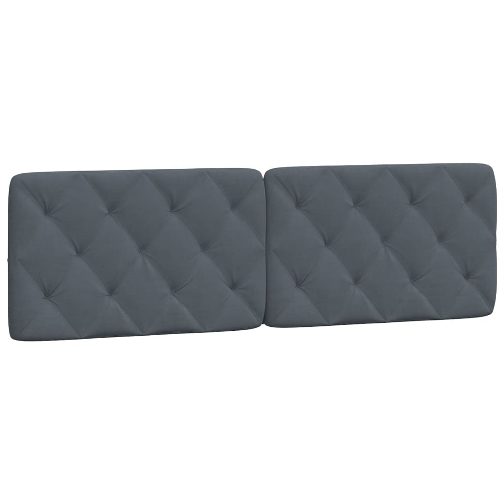 vidaXL cabecero de cama acolchado terciopelo gris oscuro 160 cm