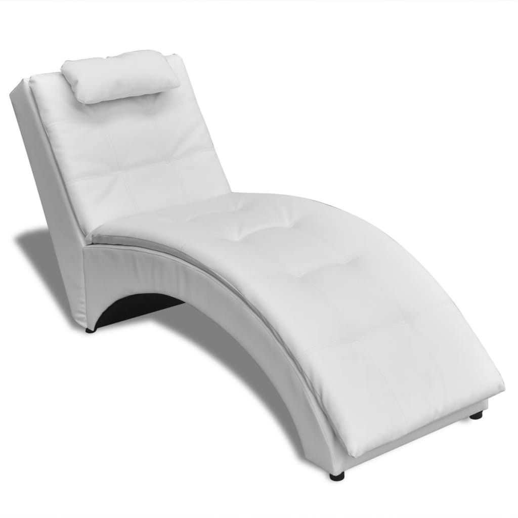 Diván con almohada de cuero sintético blanco oif867358