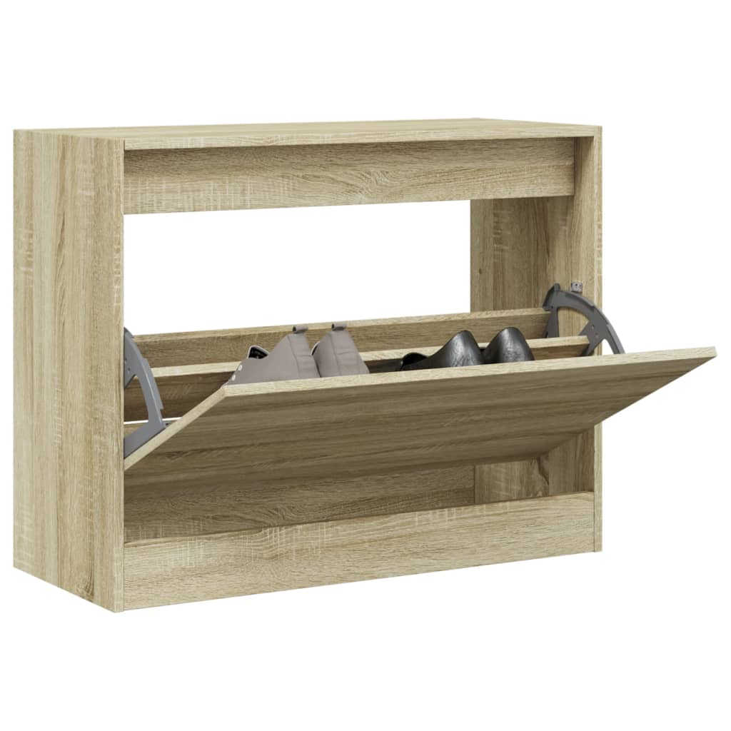 Zapatero de madera de ingeniería roble sonoma 80x34x63 cm