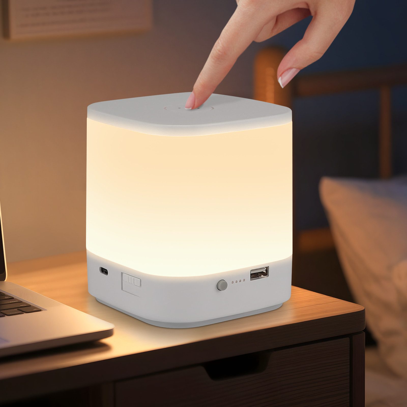 Nettlife lámpara de mesa LED blanco 9.8x9.8 ip20