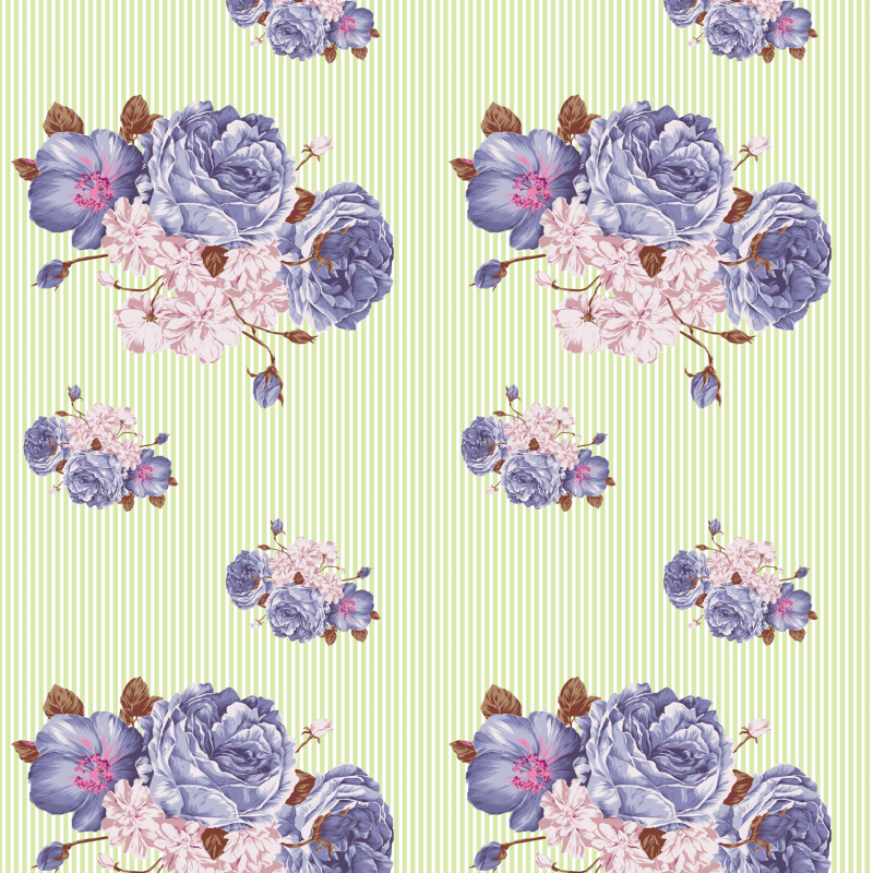 Papel pintado floral rosas moradas 60cm por 250cm