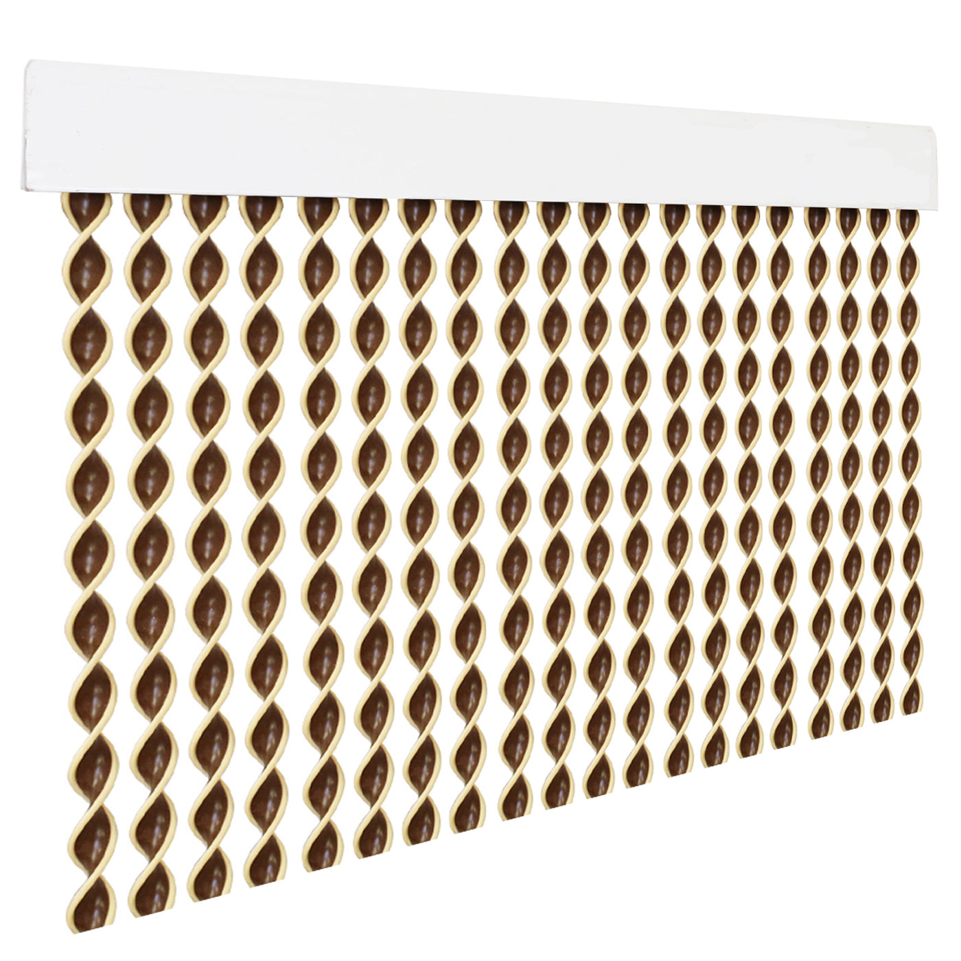 Cortina exterior o interior PVC (200x90cm, marron+filo beig r2)