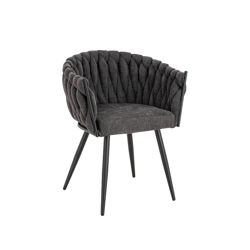Silla de comedor tejida ayla - lote de 5 gris oscuro