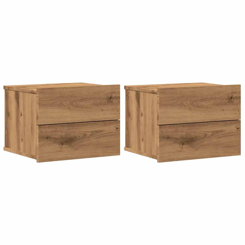 Casa lúmina - set de 2 mesita de noche roble madeira 40 x 32 x 30 cm