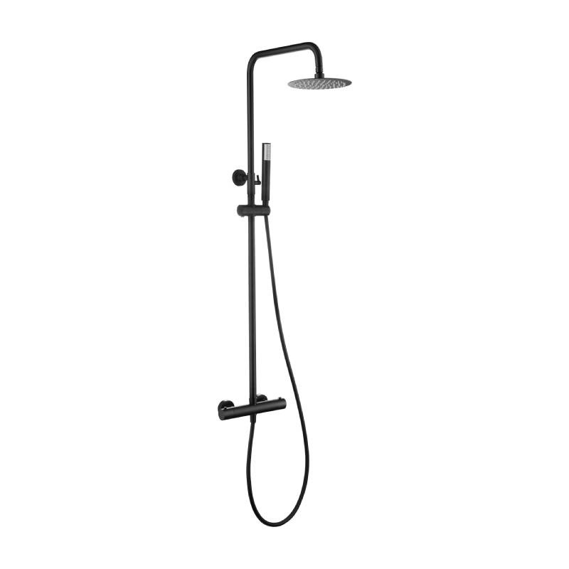 Conjunto ducha termostático génova negro mate-imex