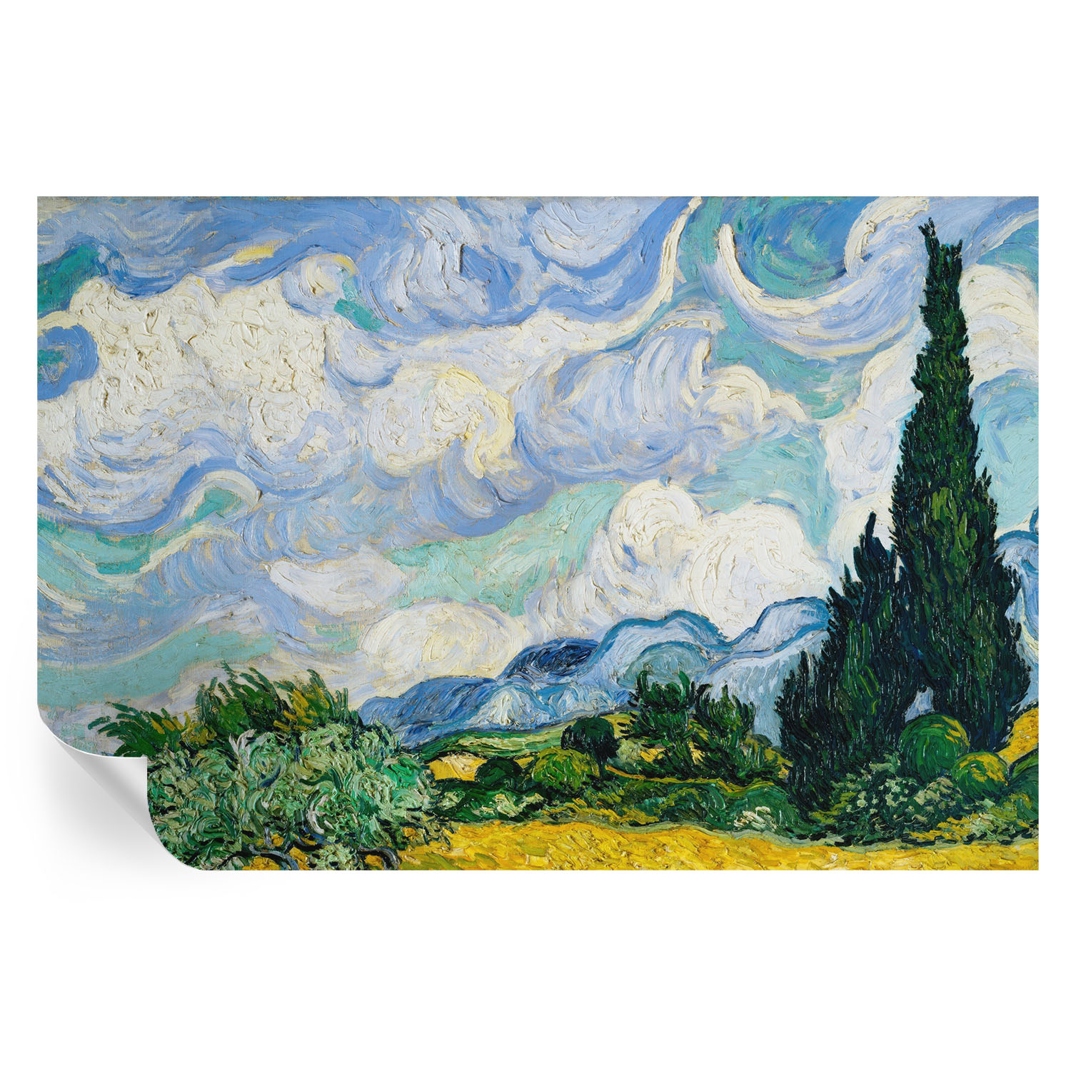 Papel pintado autoadhesivo nubes expresivas 104x152 tulup