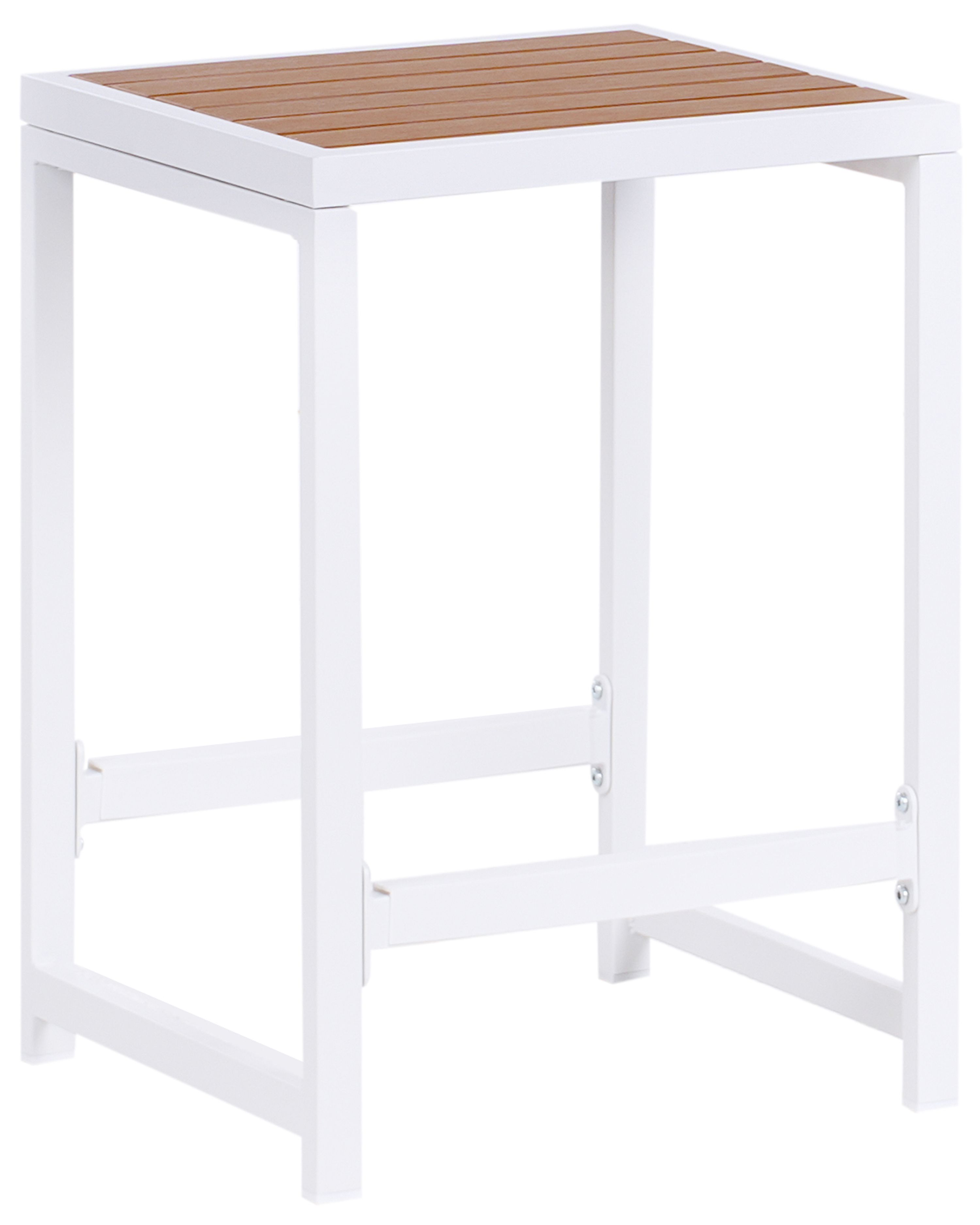 Silla de bar de jardín avetrana metal marrón/blanco