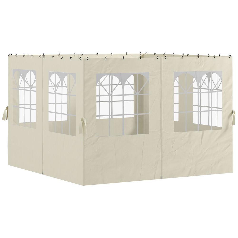 Laterales para carpa 302x205 cm poliéster color beige Outsunny