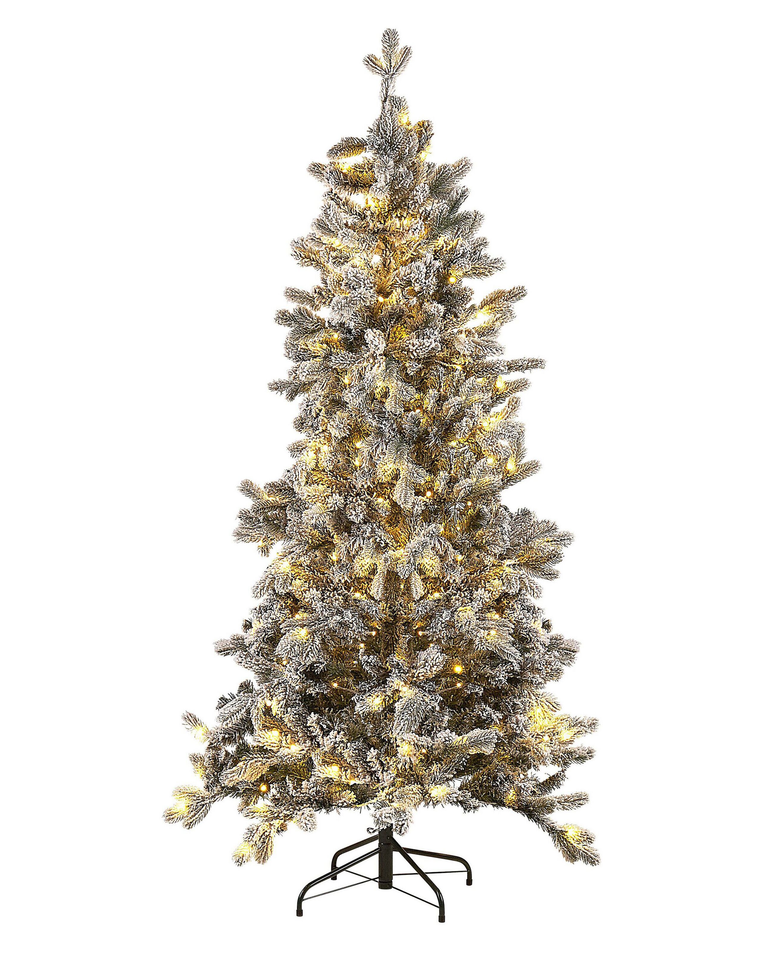 Árbol de navidad nevado LED tatlow 180 cm verde