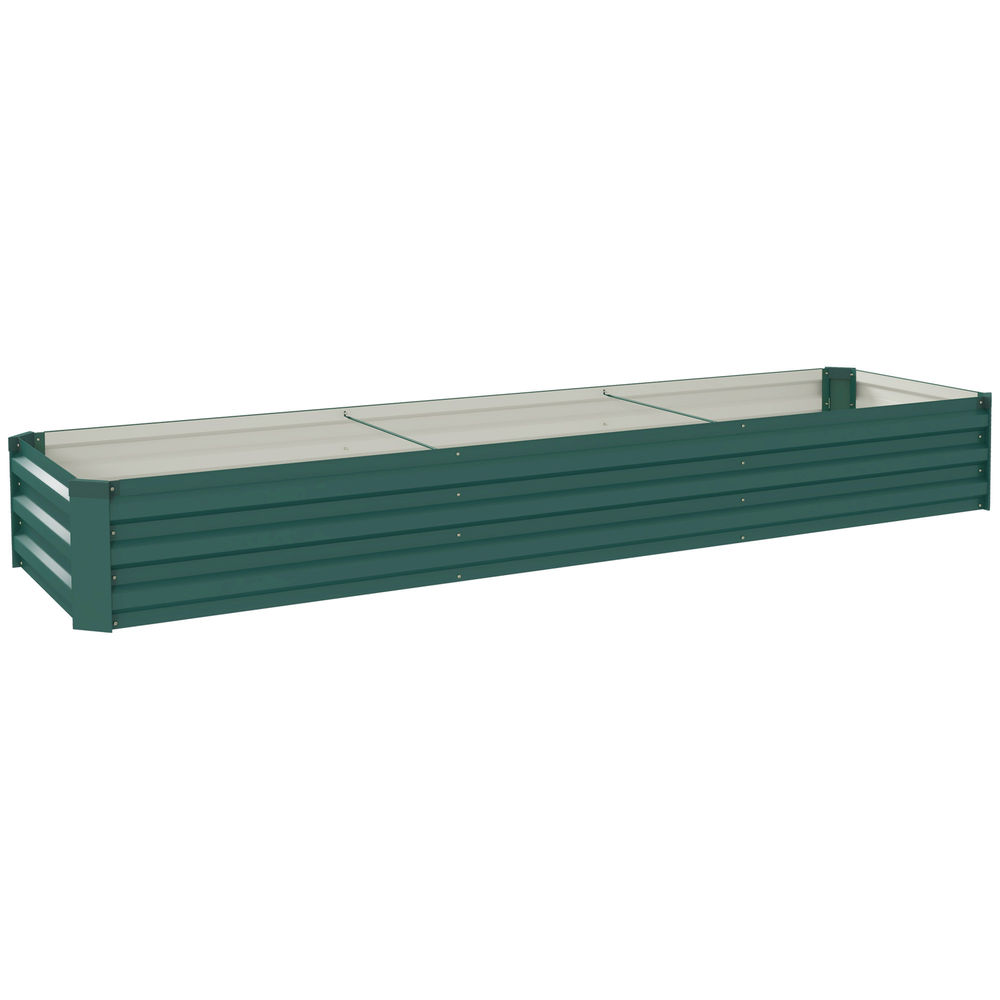 Jardinera exterior 240x60x30 cm acero galvanizado color verde Outsunny