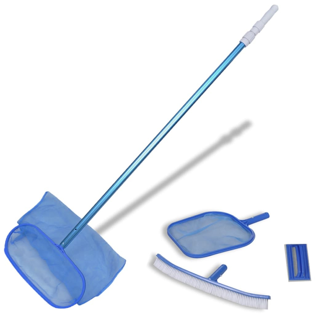 Conjunto de limpieza de piscina - cepillo 2 recojehojas 1 mango