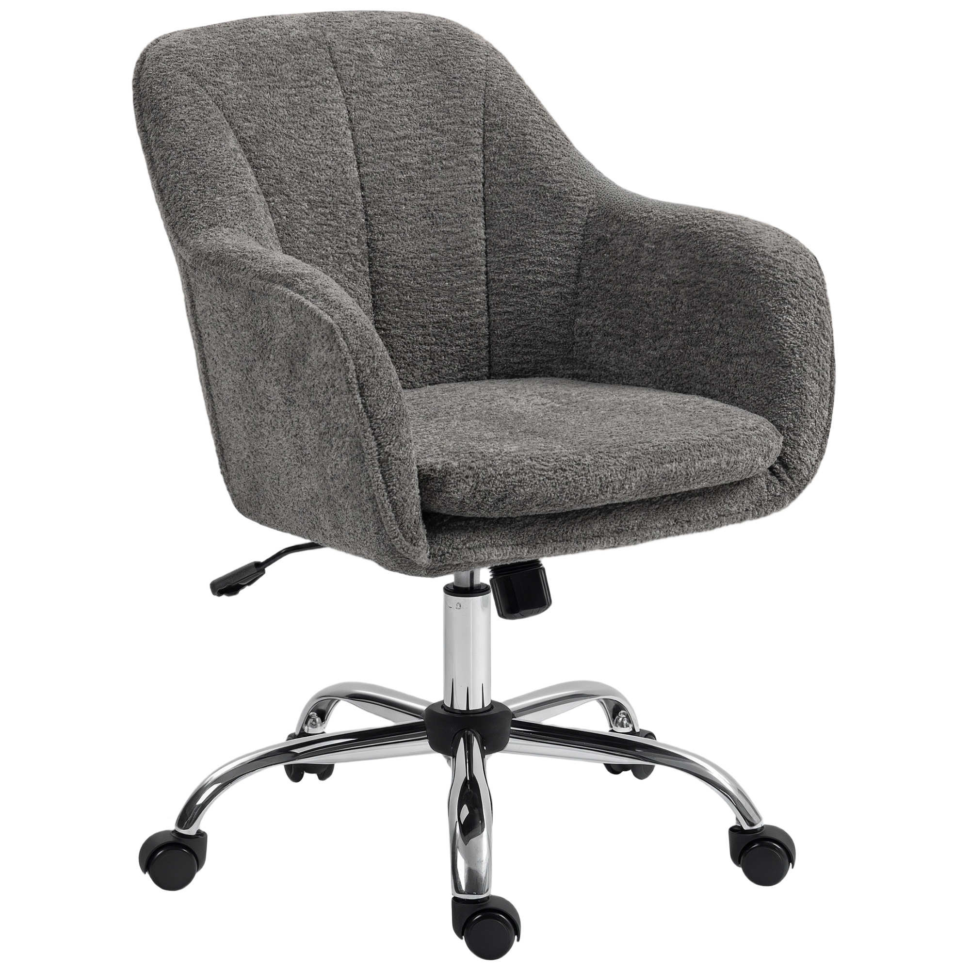 Silla de oficina franela snow (100% poliéster) gris 64x63x96 cm