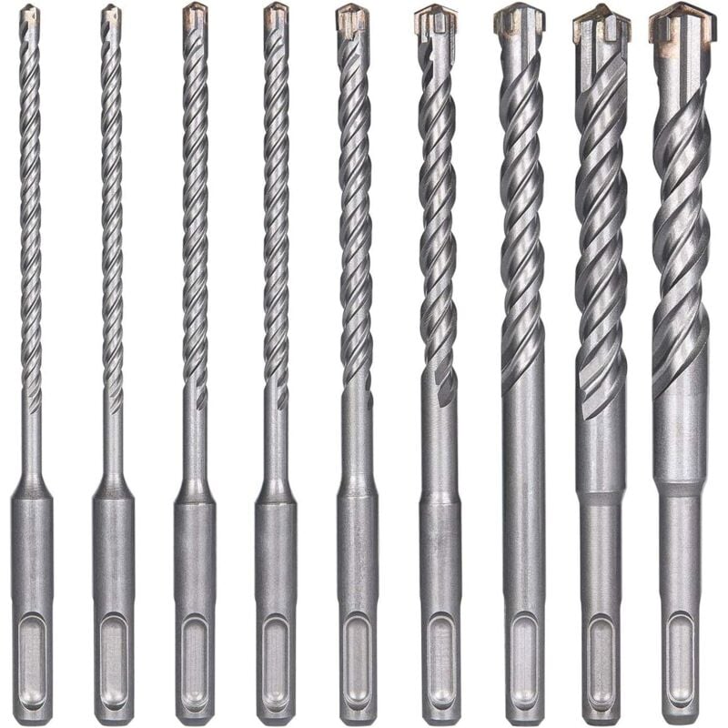 9 brocas hormigón SDS-Plus 5-16mm percusión ladrillo piedra metal