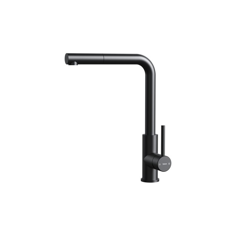 Grifo teka uni 9331 negro caño giratorio 360º acero inox aisi 304