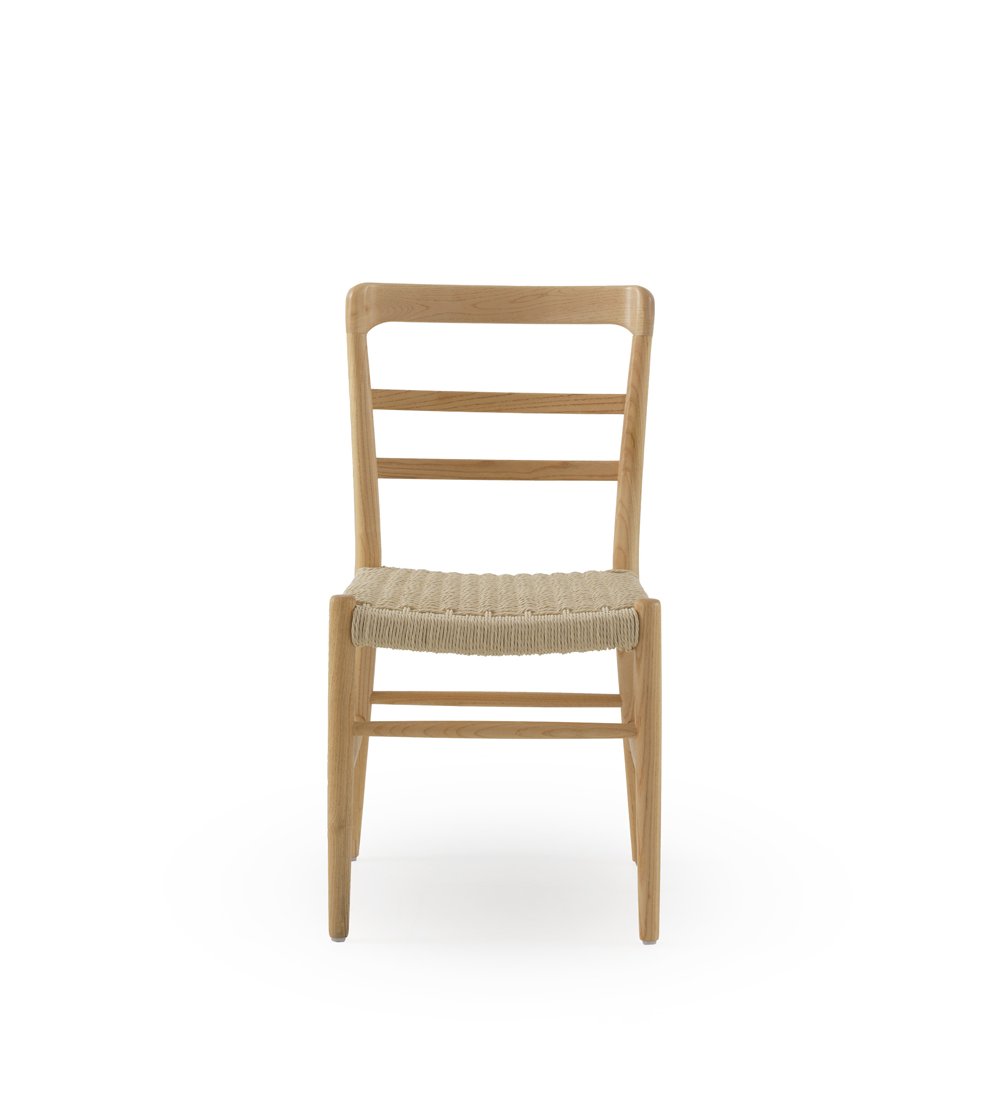Set de 4 sillas madera de toon natural con asiento trenzado, 44x51x83cm