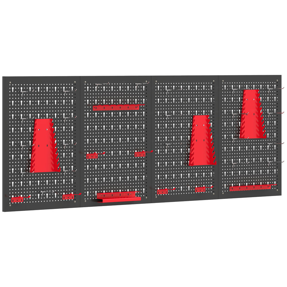 Paneles de herramienta 60x2x40 cm acero color rojo Homcom