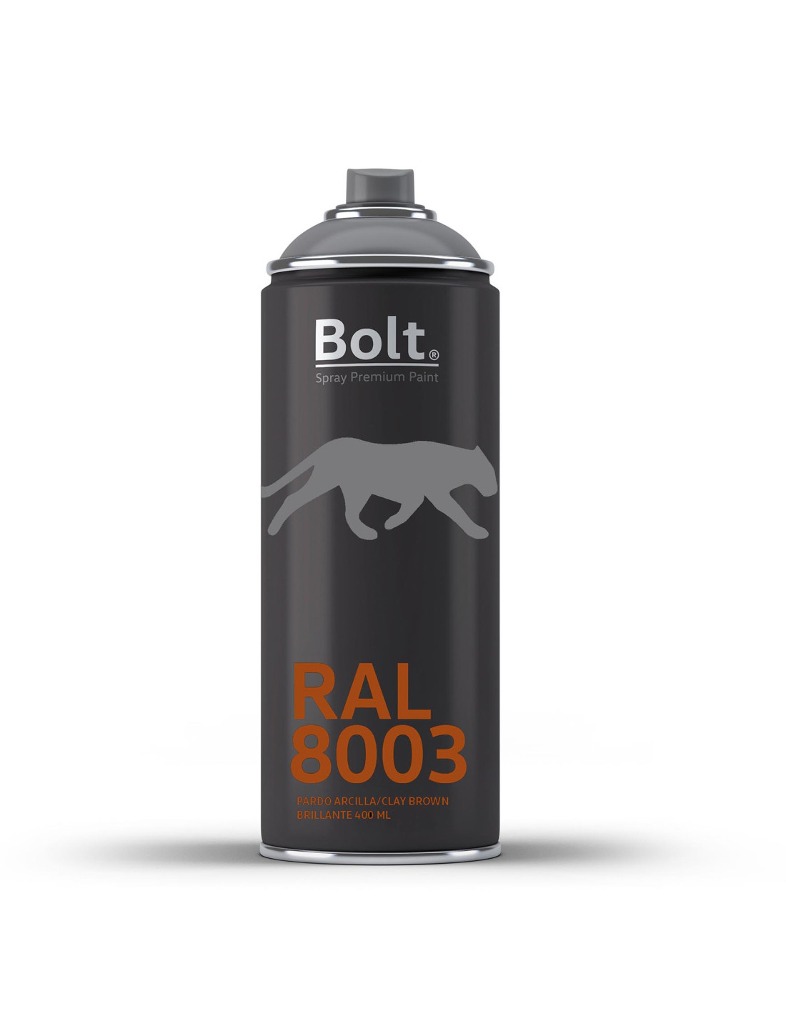 Spray bolt premium acrilico brillante ral 400 ml (ral 8003 pardo arcilla)