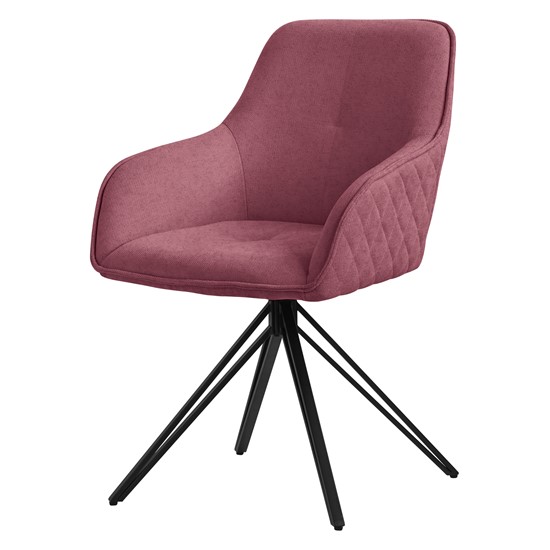 Sillas de comedor giratorio rosa tela tejida asiento ergonómico