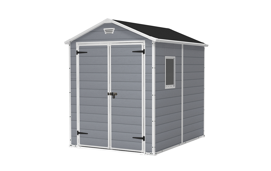 Caseta de exterior manor 6x8 de keter. 185,8x236,8x227 cm - gris