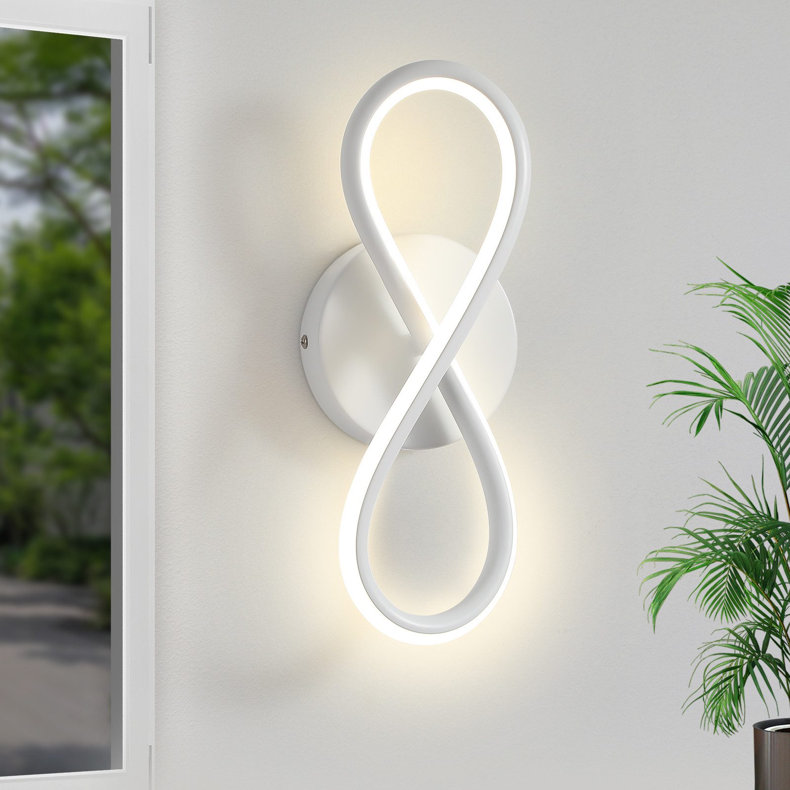 Nettlife aplique pared LED blanco 31x12