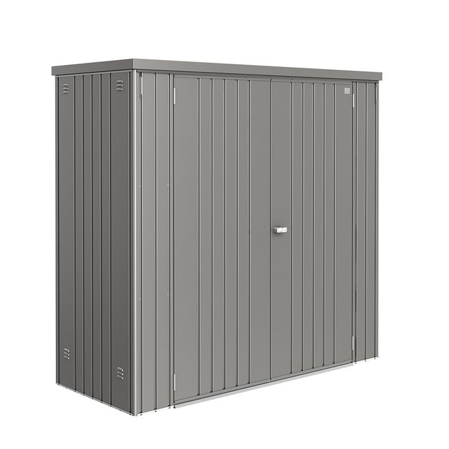 Armario metalico biohort alto jardin color gris cuarzo metalizado 190