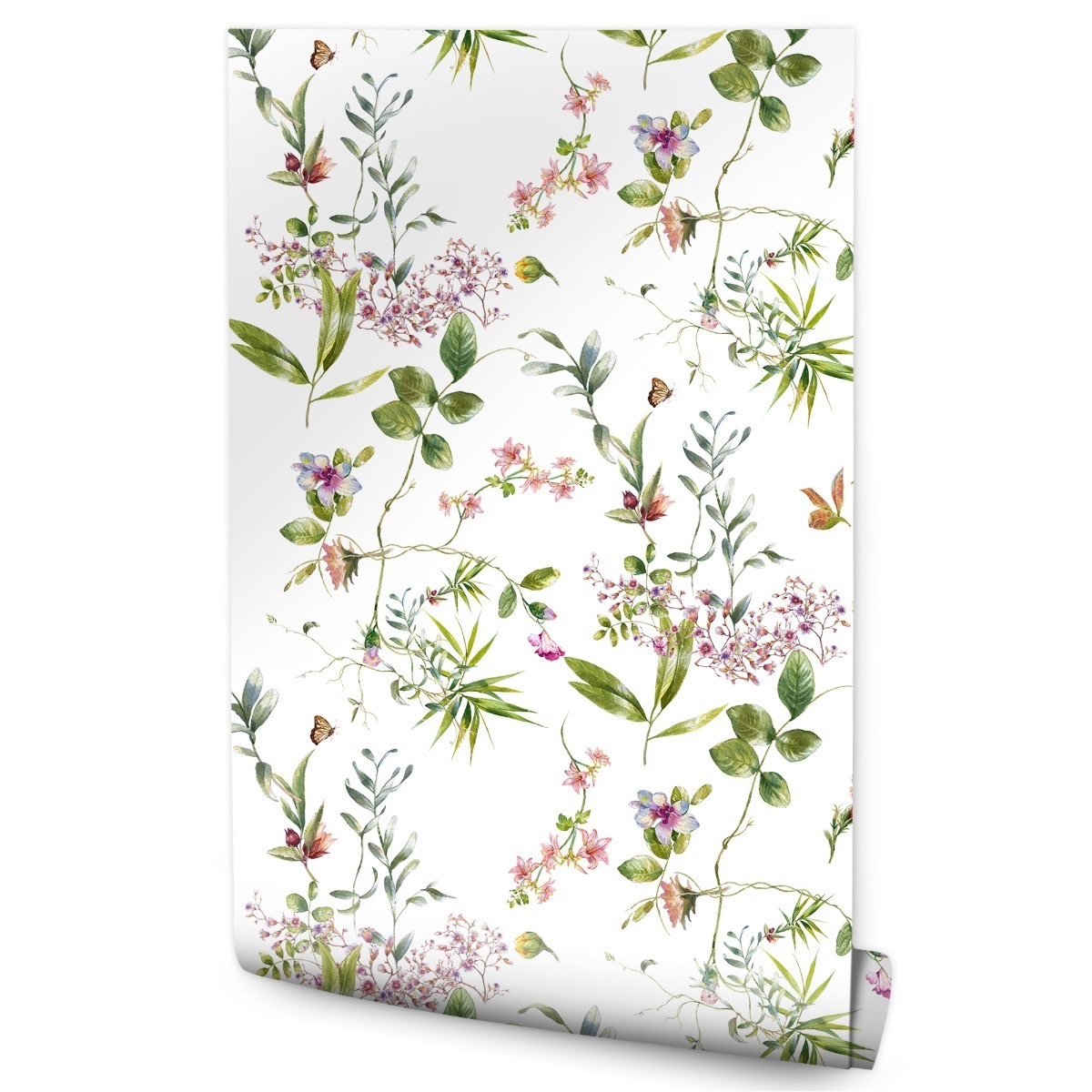 Papel Pintado Para El Dormitorio Flores En El Campo Plantas 53cm x 10m