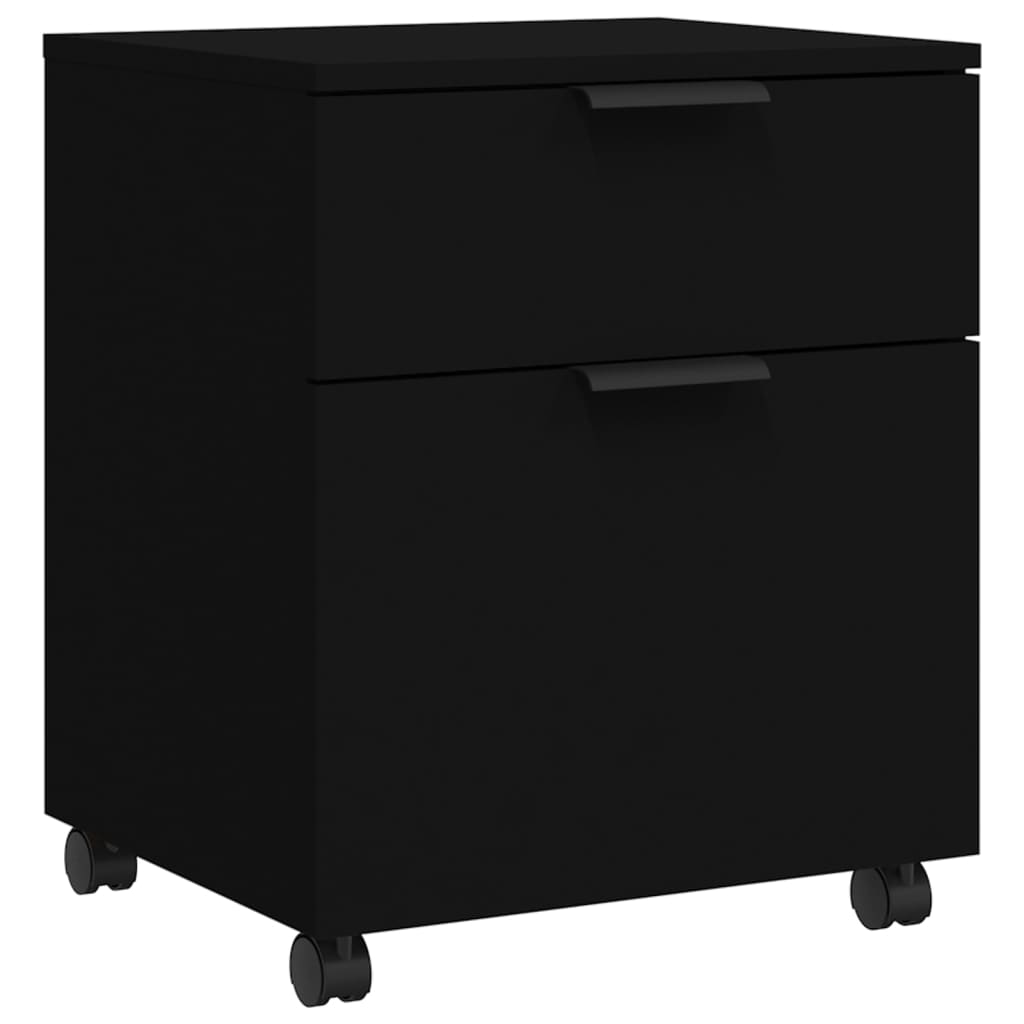 vidaXL archivador con ruedas madera contrachapada negro 45x38x54 cm