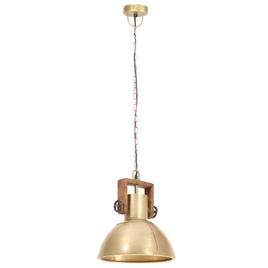 Lámpara colgante industrial redonda 25 W latón 30 cm E27