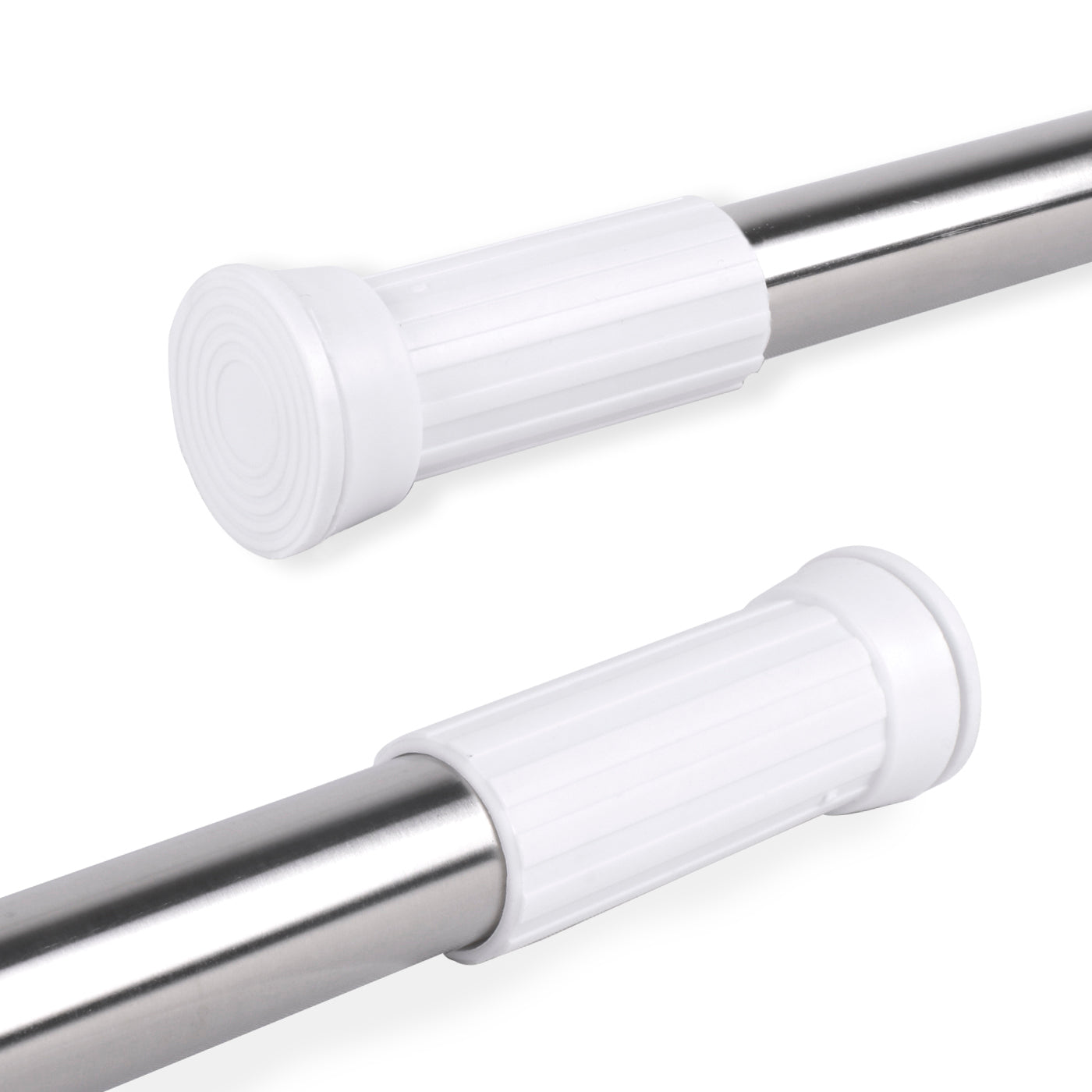 Barra extensible ajustable para baño, ropero, armario (plateado, 110-200cm)