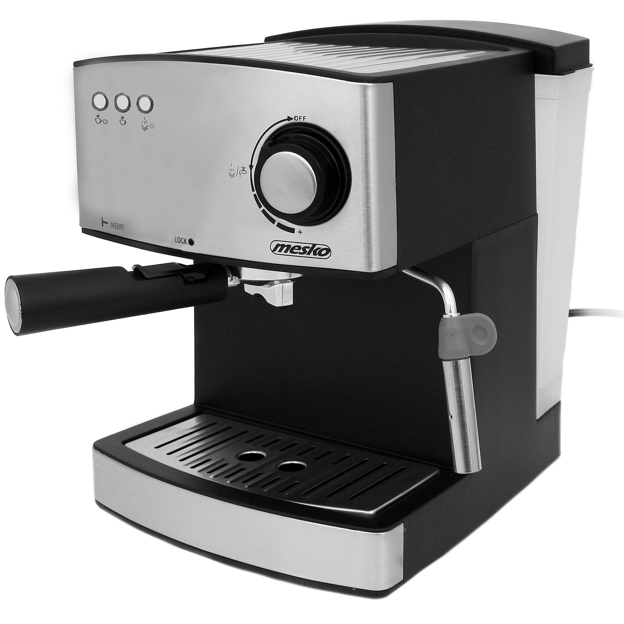 Cafetera expresso manual 15 bares 1,6 l, braz mesko ms 4403 plata 850w