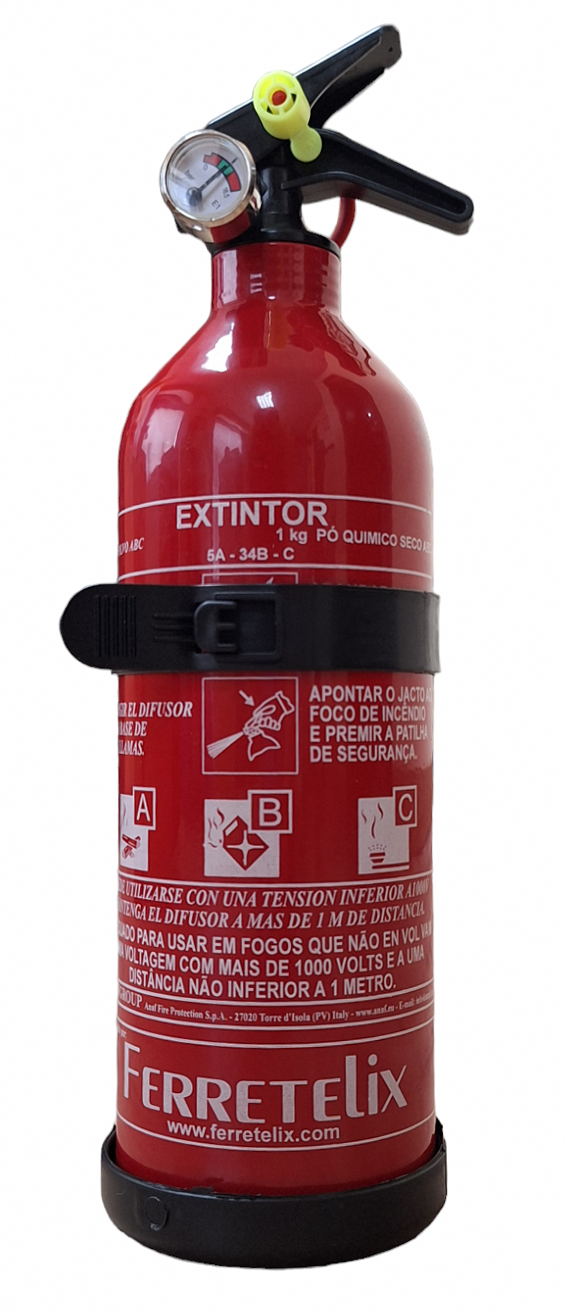 FERRETELIX® Extintor 1 kg abc incluye soporte de montaje Fabricado en 2026