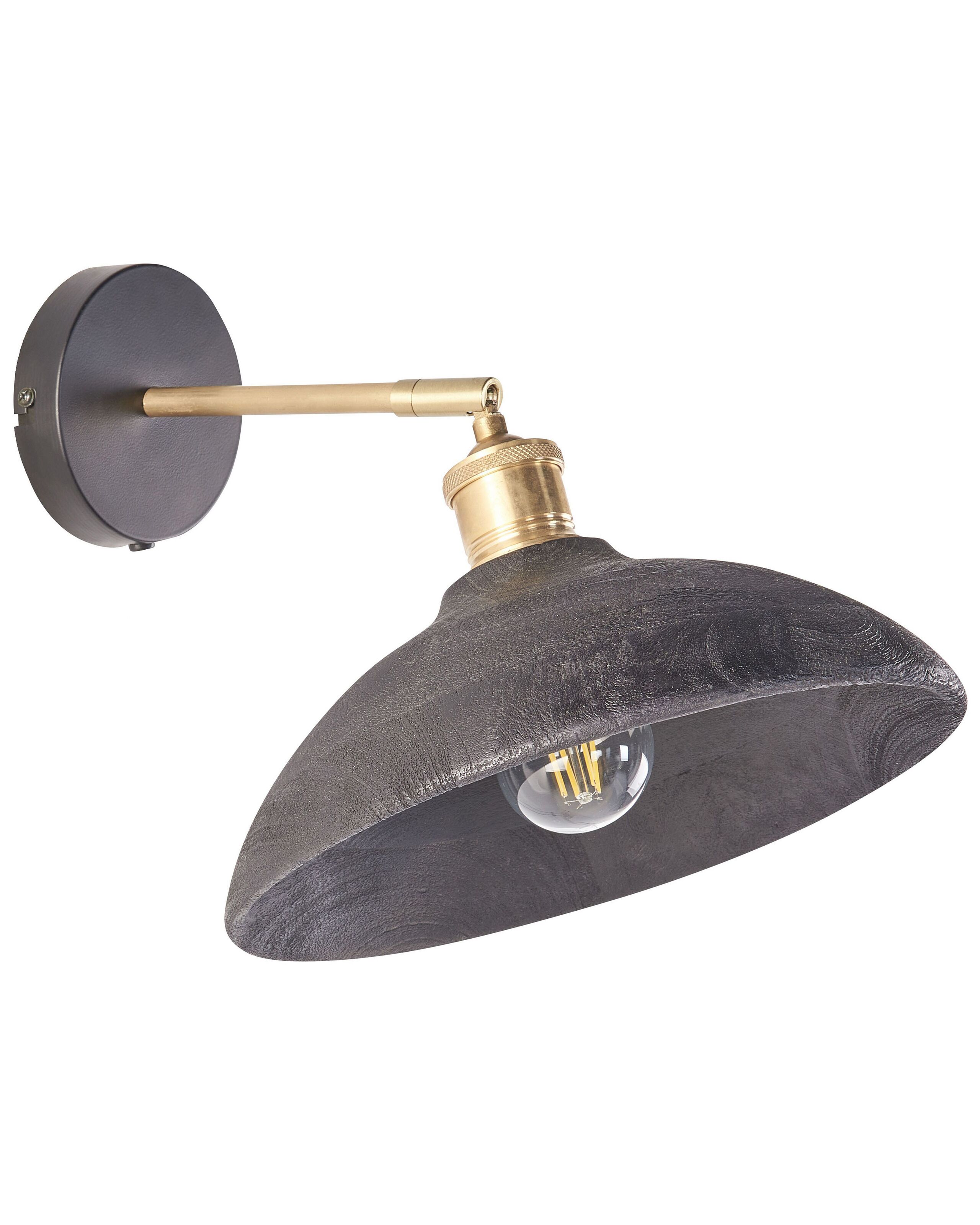 Lámpara de pared yerala ajustable madera de mango negro