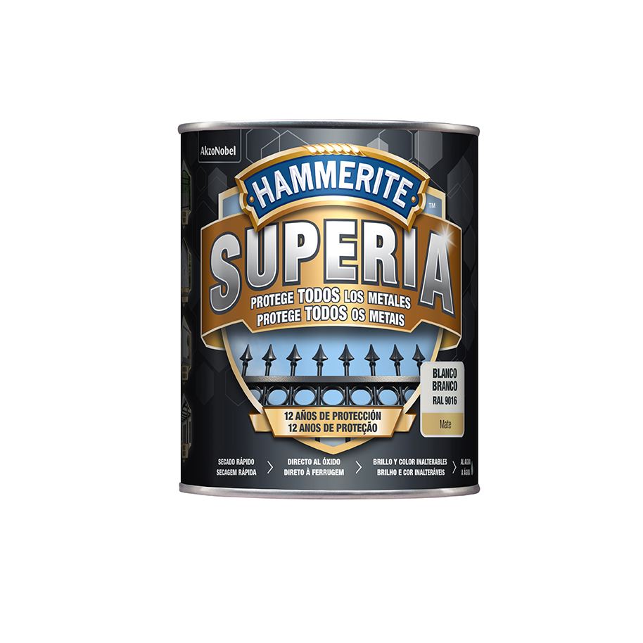 Hammerite superia esmalte antioxidante mate blanco 750ml