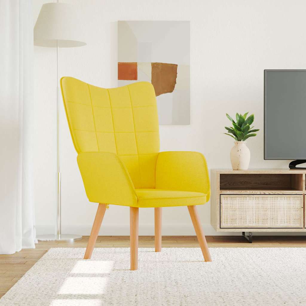 Sillón de relax de tela amarillo mostaza qweo5706