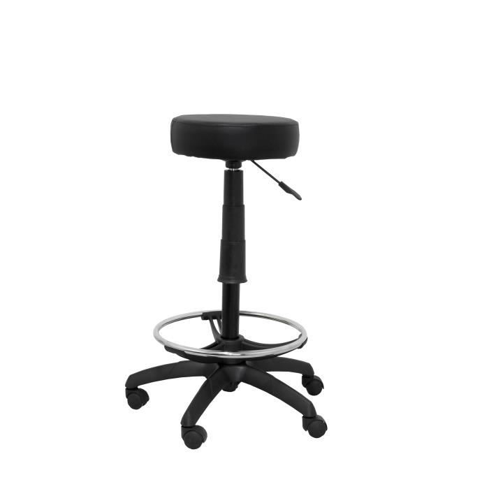 Taburete de trabajo - piqueras y crespo - modelo t10 - negro - tejido - aro
