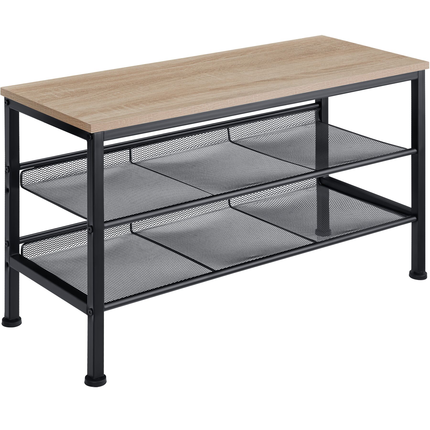 Zapatero estilo industrial y 2 estantes 75,5x30,5x45,5cm madera clara