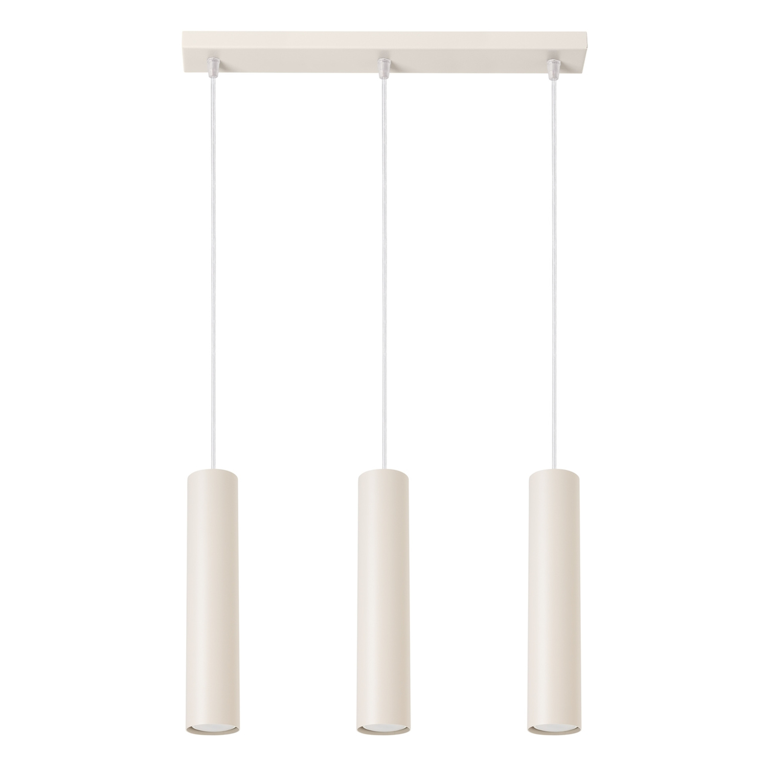 Lámpara colgante lagos 3 beige acero 45x98x6cm