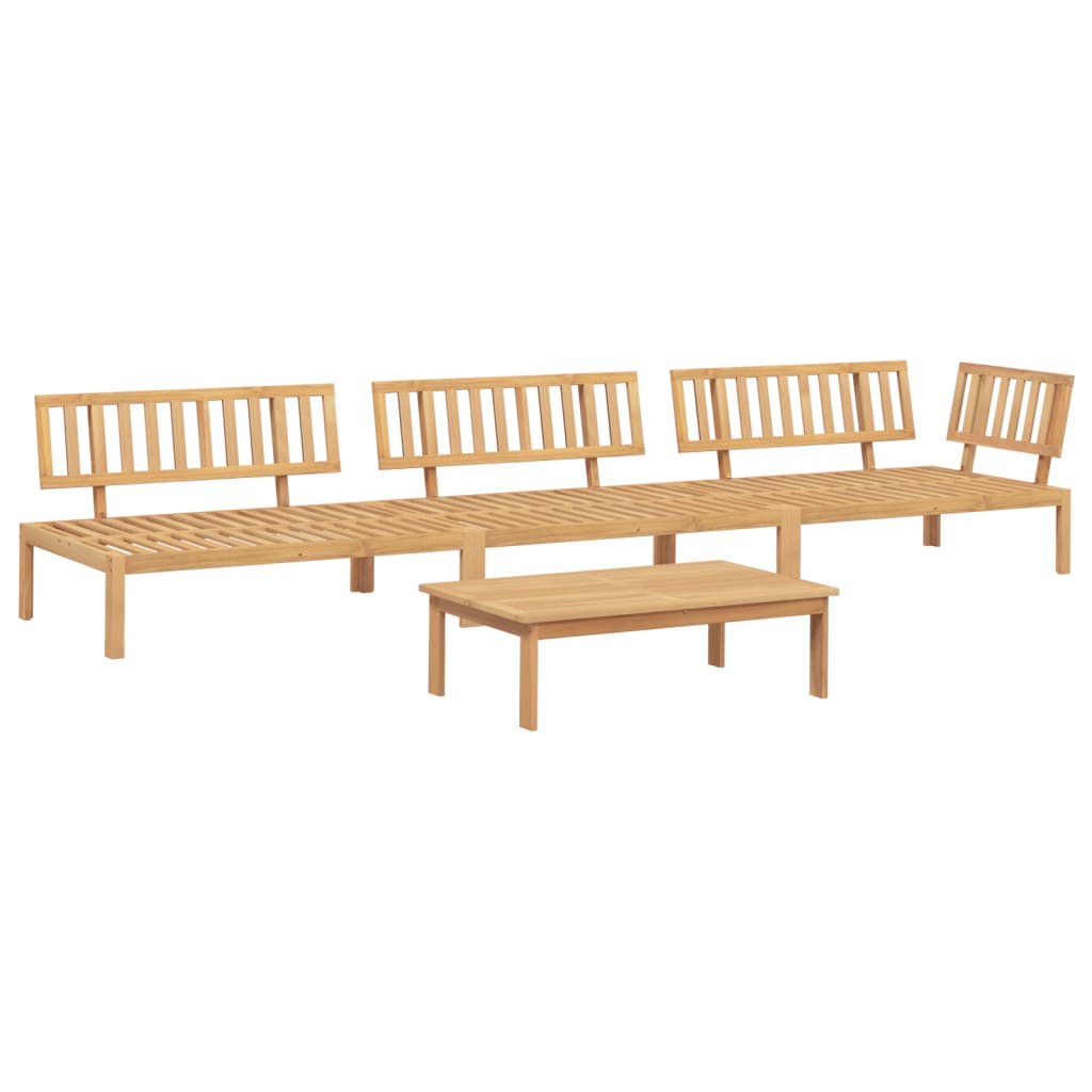 vidaXL set de sofás de palets de jardín 4 pzas madera maciza de acacia