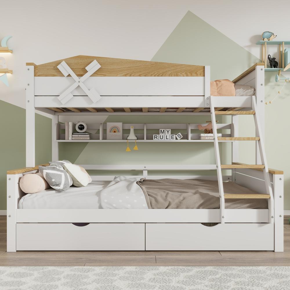 Litera infantil 90x200 y 140x200cm con cajones y molino